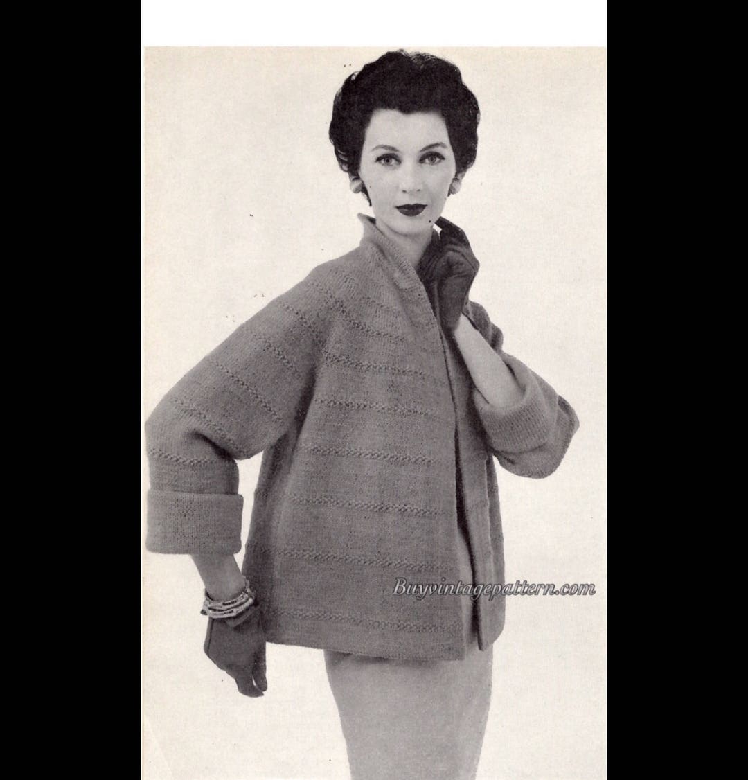 Vintage Coat Knitting Pattern in PDF Instant Download Version Etsy Norway