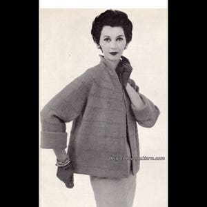 Vintage Coat knitting pattern in PDF instant download version , PDF downloadable