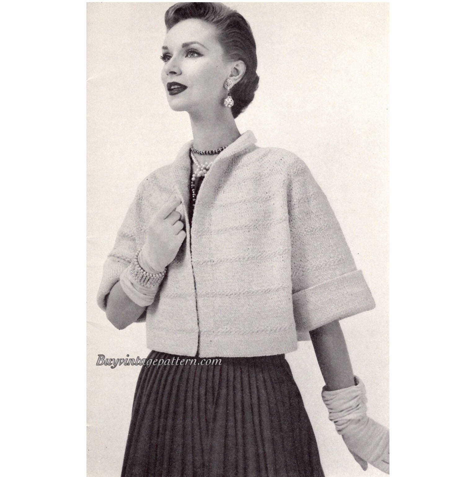 Vintage Coat Knitting Pattern in PDF Instant Download Version Etsy Norway