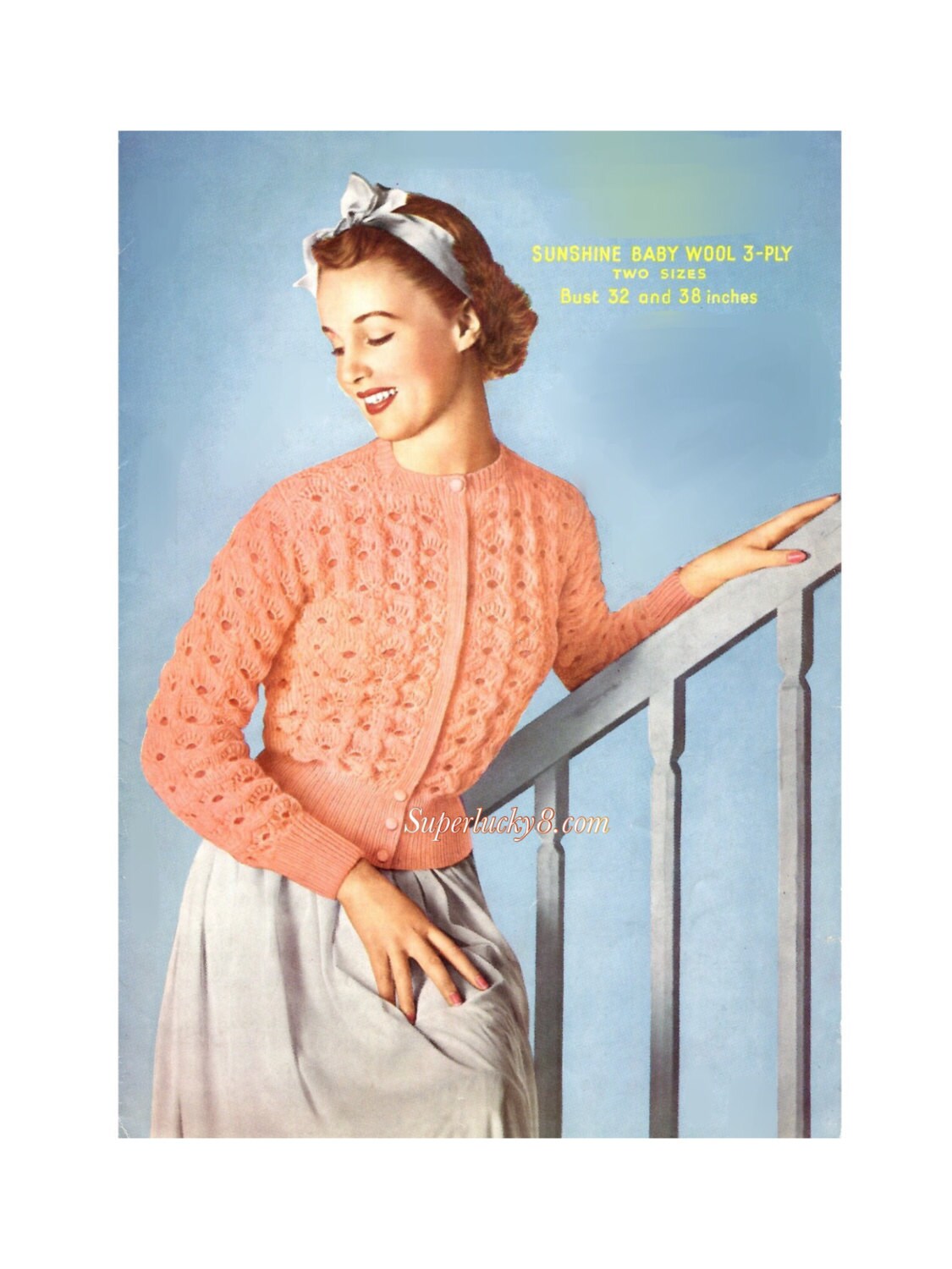 Vintage Bed Jacket Knitting Pattern in PDF Instant Download Version Etsy