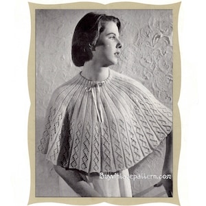 Vintage Circular Bed-Cape DK knitting pattern in PDF instant download version , PDF downloadable