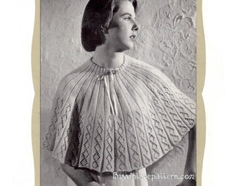 Vintage Circular Bed-Cape DK knitting pattern in PDF instant download version , PDF downloadable