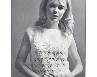 Vintage Pullover knitting pattern in PDF instant download version