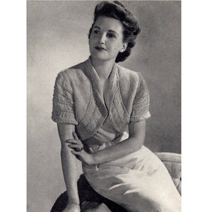 Vintage Shrug knitting pattern in PDF instant download version , PDF downloadable