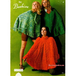 Vintage Ponchos Knitting patterns in PDF instant download version , PDF downloadable