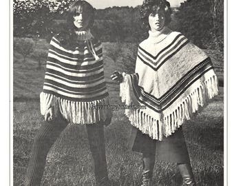 Vintage Ponchos Knitting patterns in PDF instant download version , e-pattern vintage