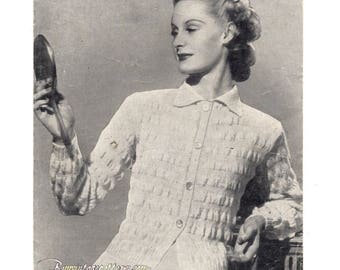 Vintage cosy dressing Jacket Knitting pattern in PDF instant download version , PDF downloadable