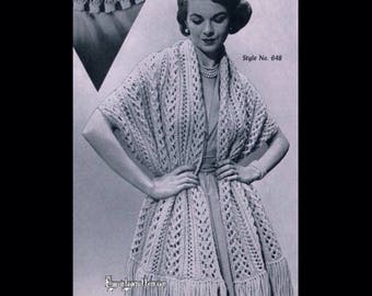 Vintage quick knit Stole in PDF instant download version , downloadable PDF