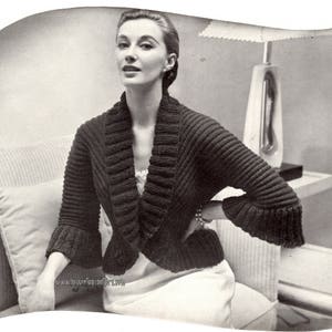 Vintage Bed Jacket PDF Knitting pattern in instant download version , PDF downloadable