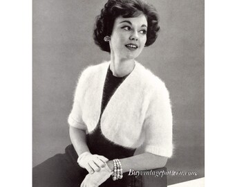 Vintage Short Jacket Knitting pattern downloadable PDF English