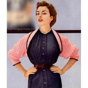 Vintage Shrug knitting and crochet pattern in PDF instant download version