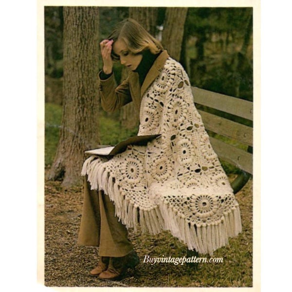 Vintage Irish Motif Shawl crochet pattern in PDF instant download version , PDF downloadable