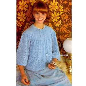 Vintage Bed Jacket knitting pattern in PDF instant download version
