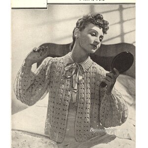 Vintage Bed Jacket Knitting pattern in PDF instant download version