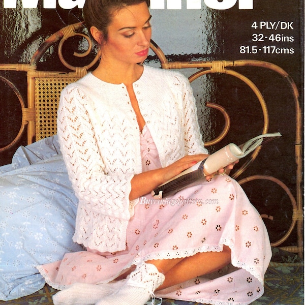 Vintage Bed Jacket and Bed Socks Knitting patterns in PDF instant download version