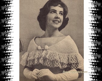 Vintage Prom Capelet crochet patern in PDF instant download version