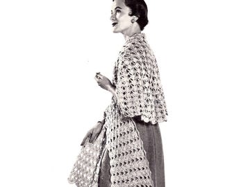 Vintage Cape Stole crochet pattern in PDF instant download version , PDF downloadable