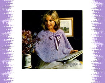 Vintage Shoulder Wrap Knitting pattern in PDF instant download version , PDF downloadable