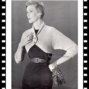 Vintage Shrug knitting pattern in PDF instant download version