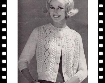 Vintage Cardigan knitting pattern in PDF instant download version