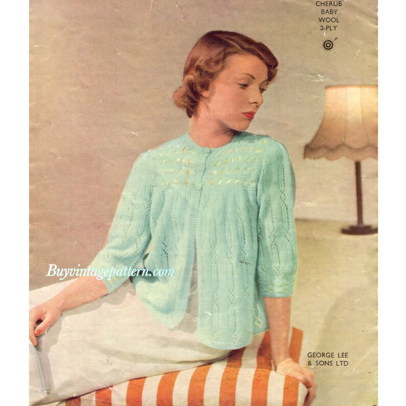 vintage bed jacket knitting pattern