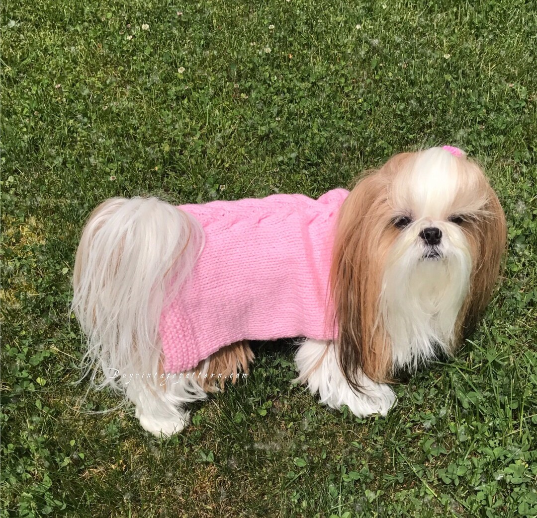 Dog Big Collar Pink Cable Coat Knitting Pattern in PDF Instant Etsy
