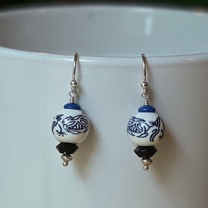 Blue Chinese Lantern Earrings