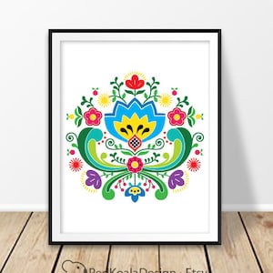 Wall art prints, Norwegian print, Norway poster, Rosemaling, Scandinavian design, Europe folk, Embroidery wall art download, Nordic pattern