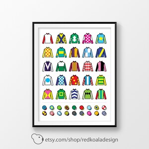 Wall prints, Jockey silks print,  Digital Download, Horse racing, Horse wall art, Equestrian decor, Hat uniform, Printable poster, Equine