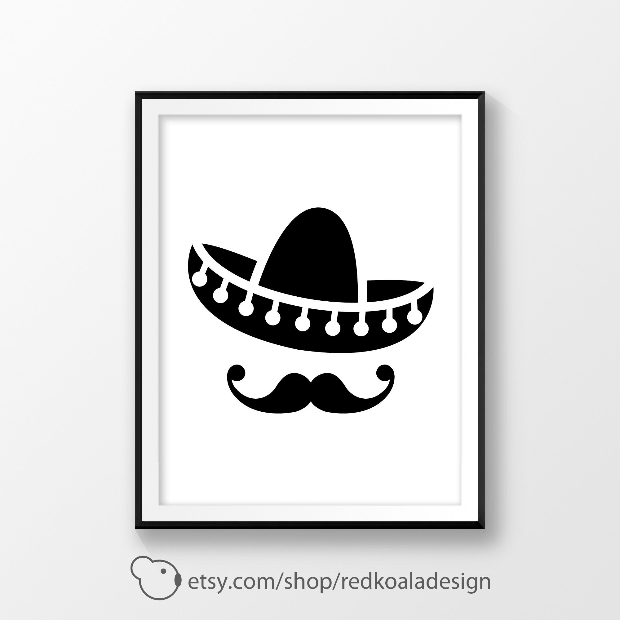 Sombrero Hat Print Mexico Digital Print 
