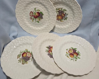 Spode--Purchase 1 to 5 Luncheon Plates Alden Copeland, Daisies & Fruit English Mid Century Modern