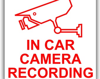 Camera Security Sticker-Van,Truck,Taxi,Cab,Car Sign CCTV Video Passed to Police 