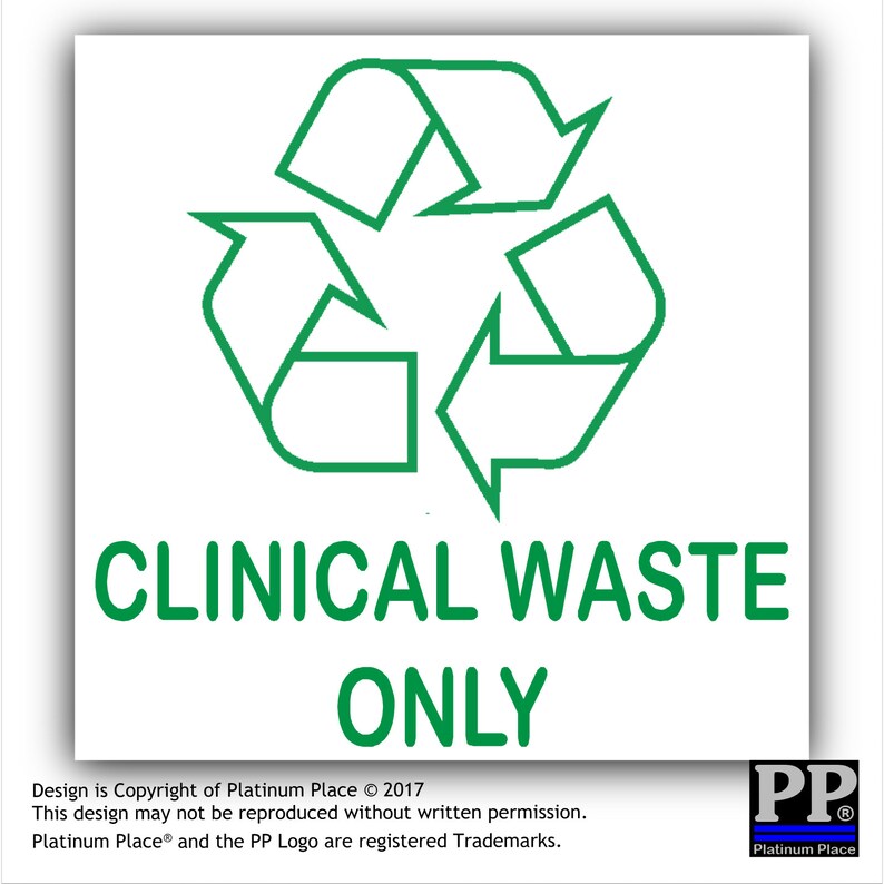 1 X Clinical Waste Only Sticker Recycling Bin Sign Adhesive Etsy