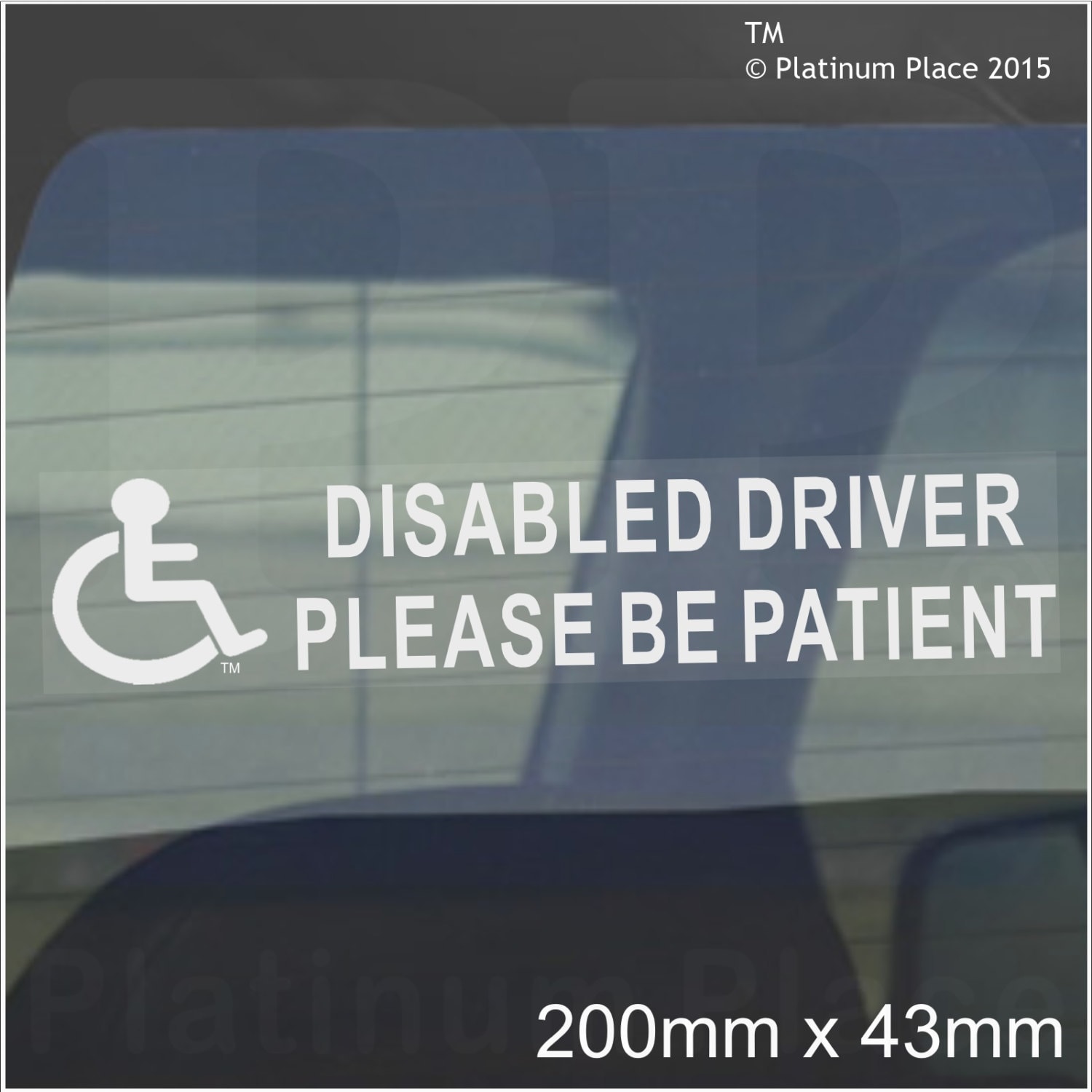 I am Disabled Window Sticker Please be patient if making delivery Sign 