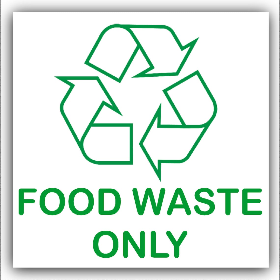 Food Waste Only Recycle Adhesive Bin Sticker With Etsy Singapore