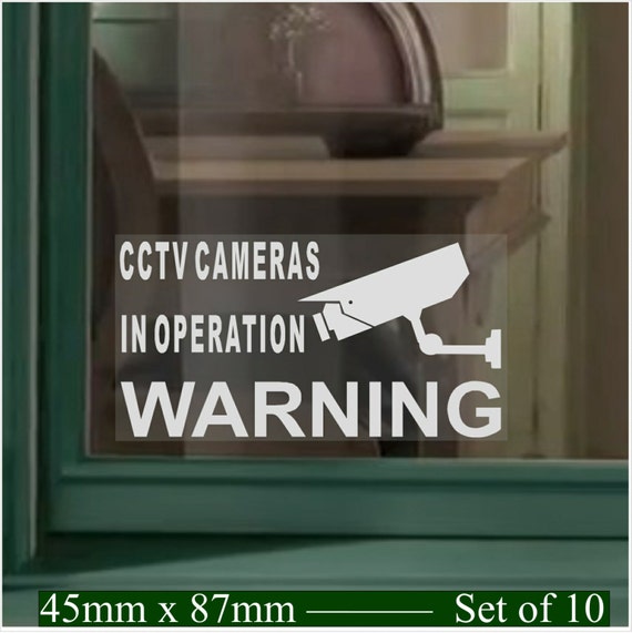 CCTV In Operation Sign Sticker Camera Warning Self Stick For Door Window Wall 
