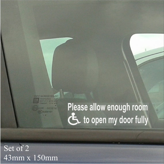 Safety Sign Vinyl Sticker 50mm x 150mm Disable Parking Leave Space for Access