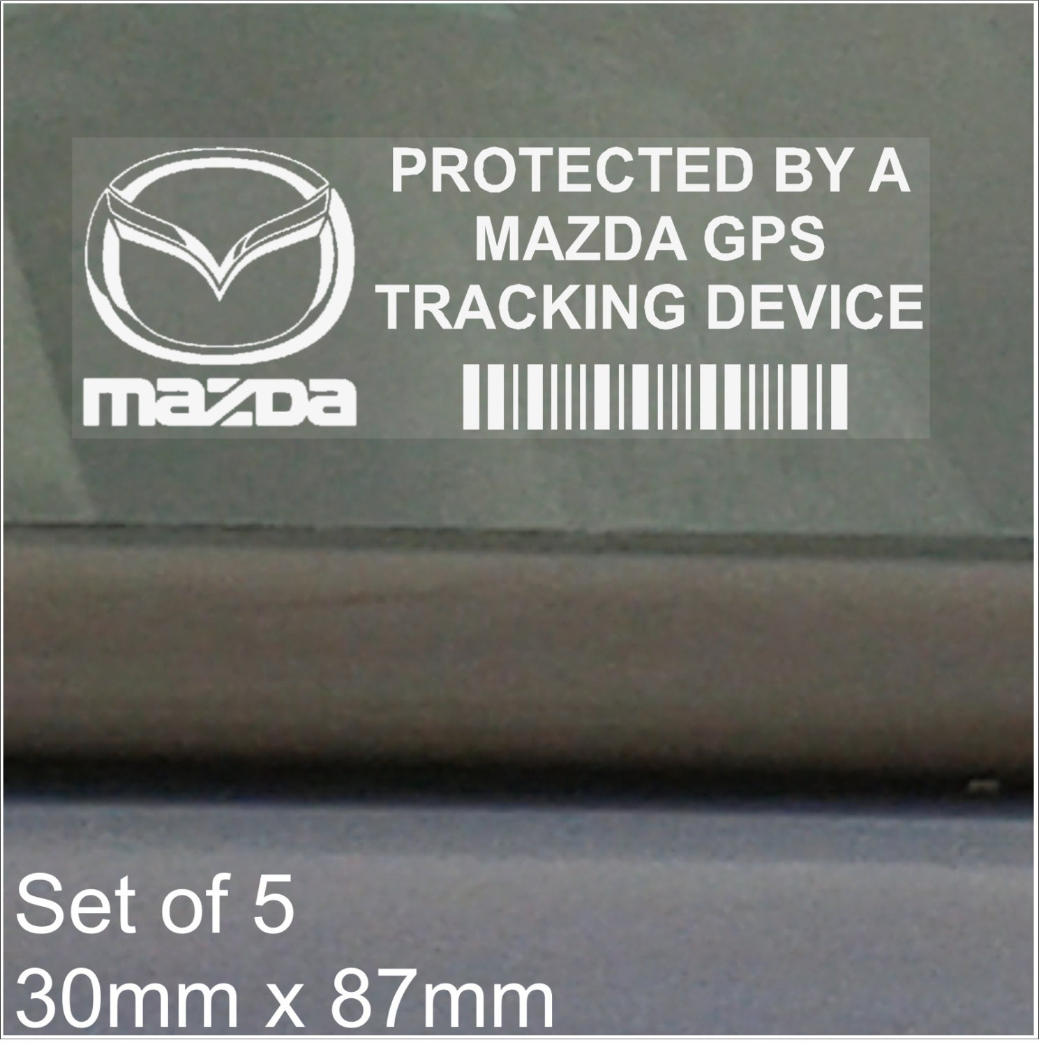 5 x MAZDA GPS Tracking Device Security Noir Autocollants-MX5 CX5 alarme de voiture Tracker 