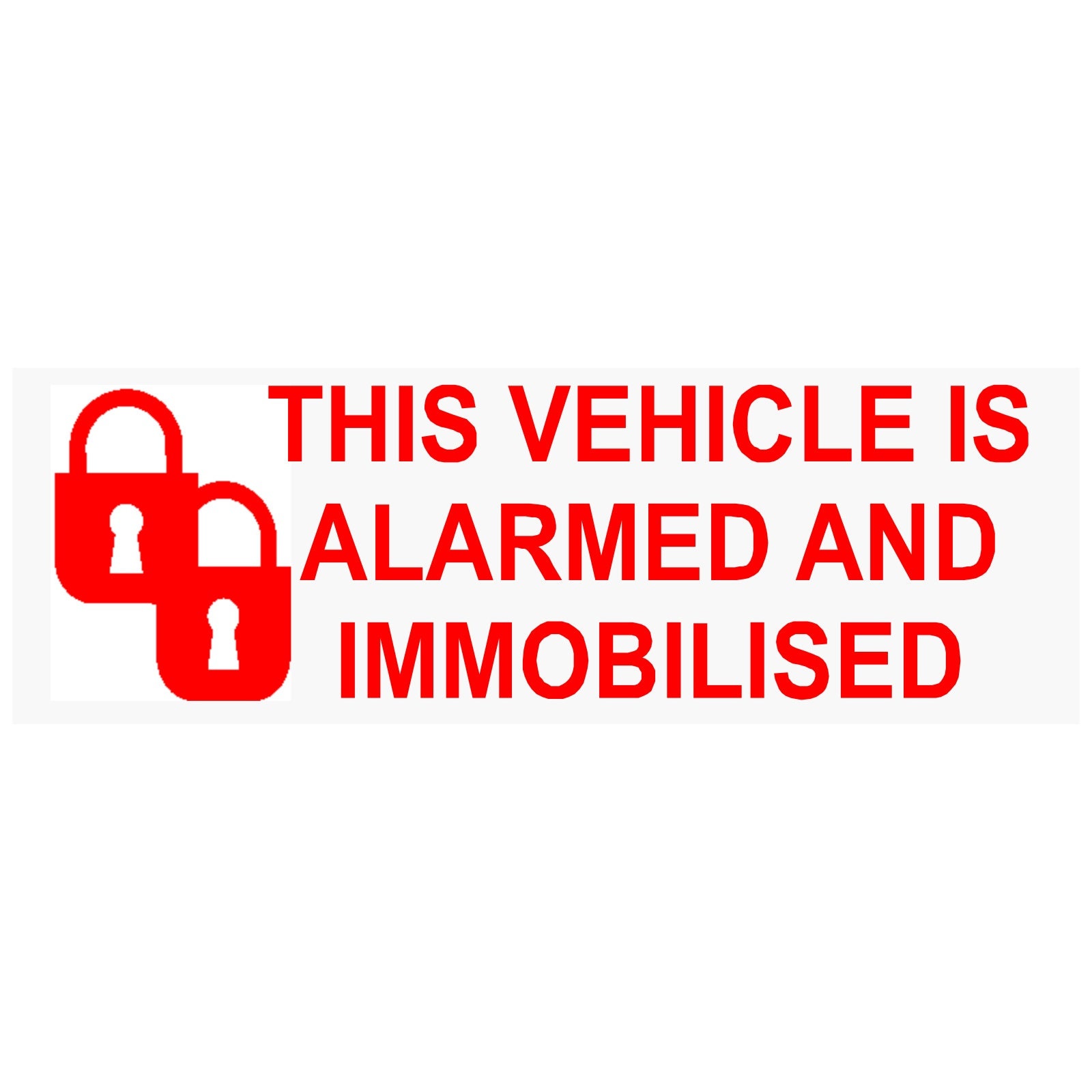 5 x Vehicle is Alarmed and Immobilised-PADLOCK-RED-Internal Stickers-Car,Safety 