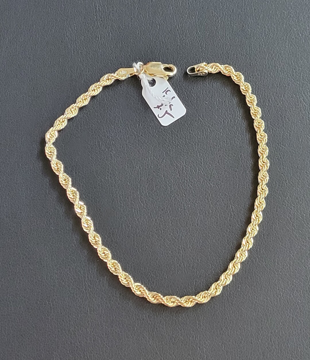 10k Gold Rope Bracelet 7.5 Inch - Etsy