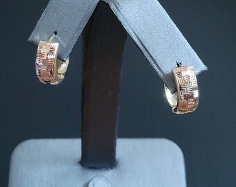 14k gold tri color earrings