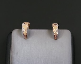 14k gold two tone earrings