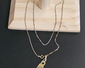 14k gold tri color necklace 16 inch