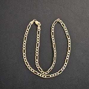 14k gold two tone anklet 10 inch