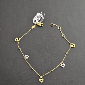 10k gold two tone bracelet 8 inch