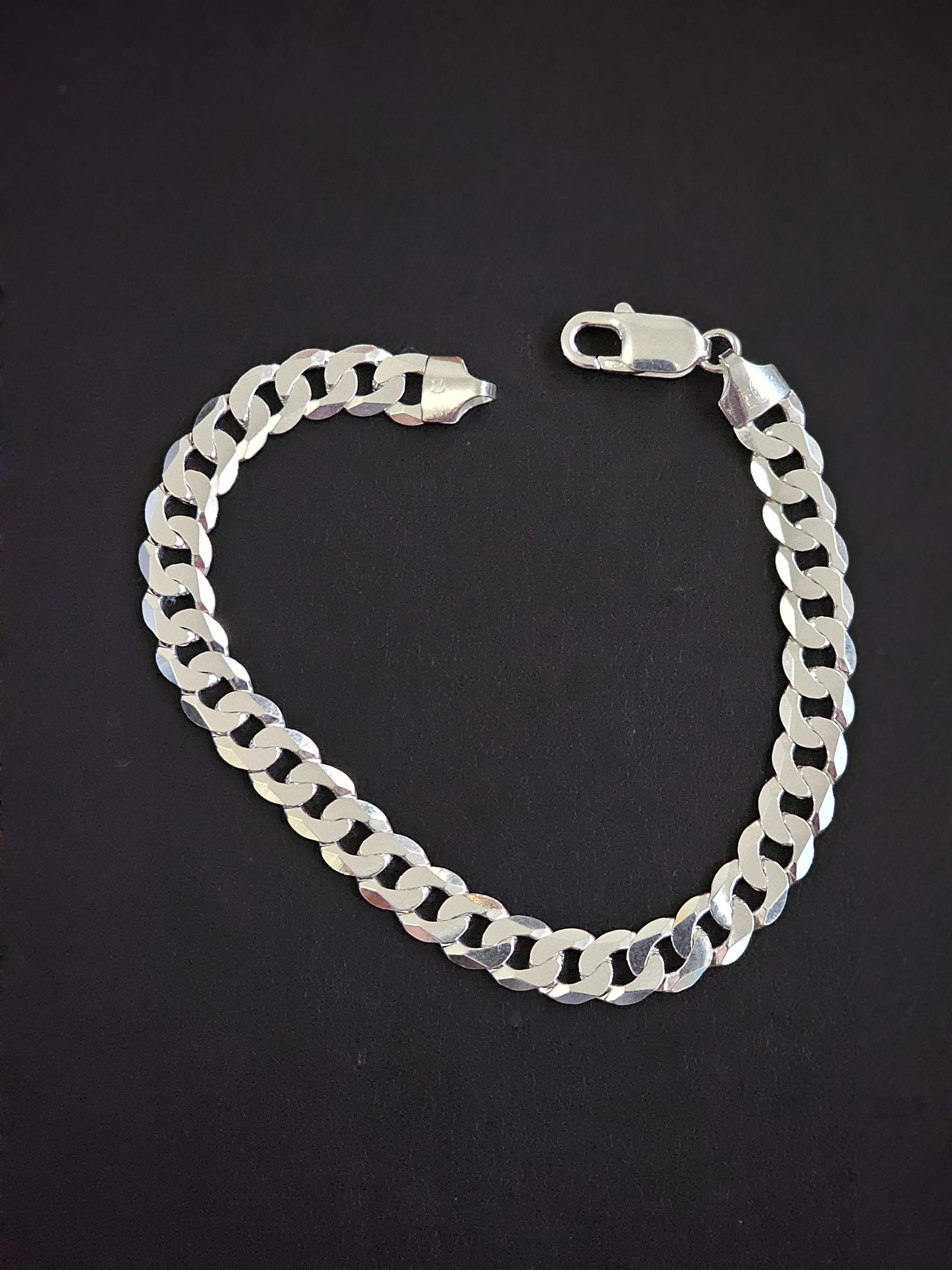 Vintage Italian Silver 925 Italy Chain Unisex Bracelet 8