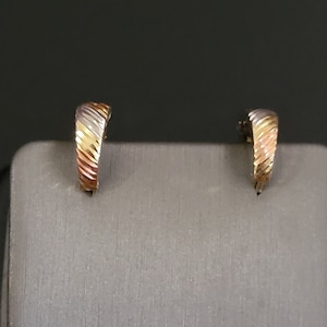 14k gold tri color earrings