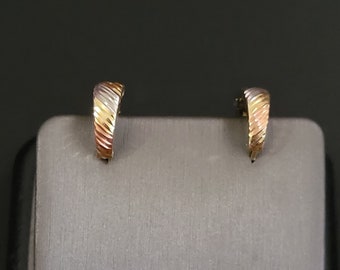 14k gold tri color earrings