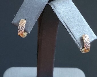 14k gold tri color earrings