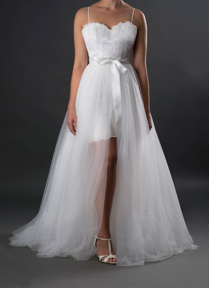 Long tulle skirt, Bridal tulle overskirt, wedding overskirt, detachable overskirt, bridal overskirt, bridal skirt, wedding dress image 1
